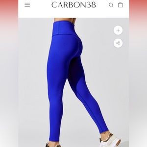 Carbon 38 Ribbed Regular Rise 7/8 Legging Royal Blue